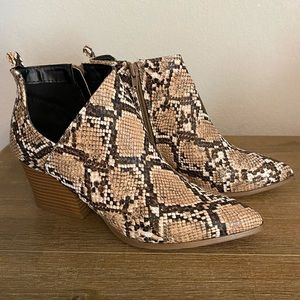Qupid Snakeskin Booties
